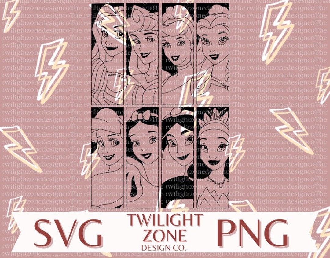 Princesses SVG | Easy Cut File for Cricut, Layered by Colour. PNG ...