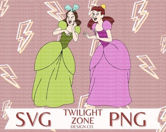 Ugly step sisters SVG | easy cut file for Cricut, Layered by colour. PNG | colour file for printing and sublimination