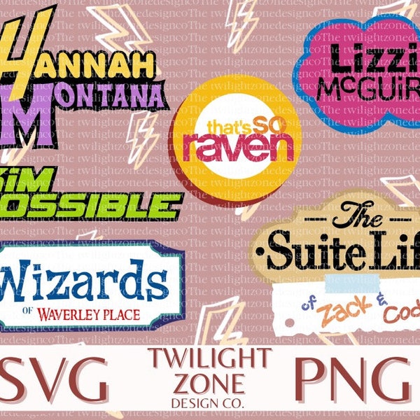 Retro show logos SVG | easy cut file for Cricut, Layered by colour. PNG | colour file for printing and sublimination