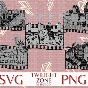 Hollywood studios SVG | easy cut file for Cricut, Layered by colour. PNG | colour file for printing and sublimination