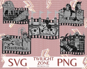 Hollywood studios SVG | easy cut file for Cricut, Layered by colour. PNG | colour file for printing and sublimination