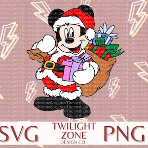 Santa mouse SVG | easy cut file for Cricut, Layered by colour. PNG | colour file for printing and sublimination