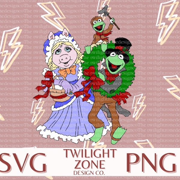 Muppet Christmas SVG | easy cut file for Cricut, Layered by colour. PNG | colour file for printing and sublimination