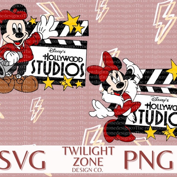 Hollywood mice SVG | easy cut file for Cricut, Layered by colour. PNG | colour file for printing and sublimination