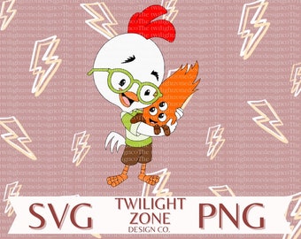 Chicken little SVG | easy cut file for Cricut, Layered by colour. PNG | colour file for printing and sublimination