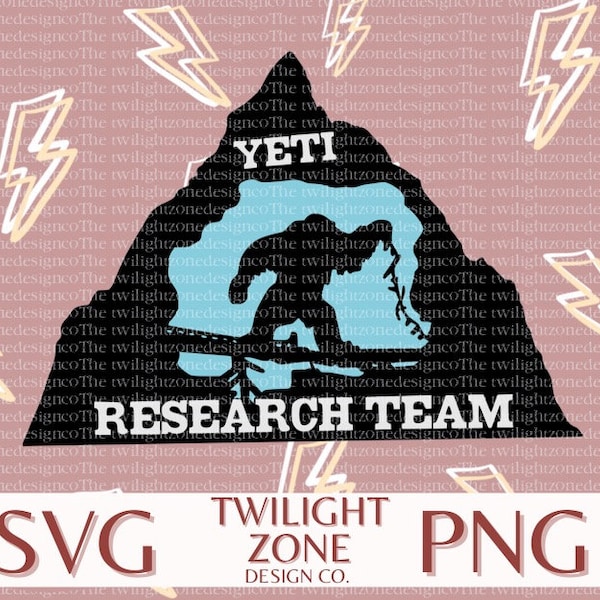 Yeti research team SVG | easy cut file for Cricut, Layered by colour. PNG | colour file for printing and sublimination