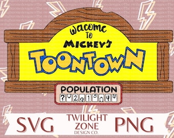 Toontown-svg | eenvoudig te knippen bestand voor de Cricut, gelaagd op kleur. PNG | kleurenbestand voor afdrukken en sublimatie