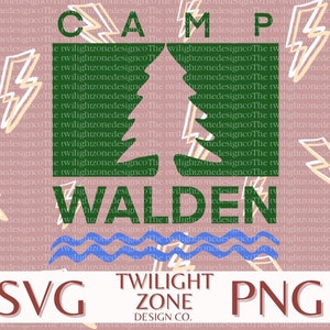 Camp walden SVG | easy cut file for Cricut, Layered by colour. PNG | colour file for printing and sublimination