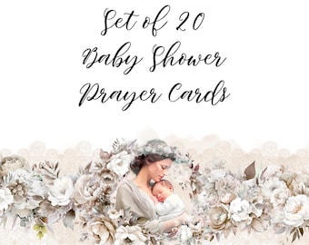 Baby Shower Prayer Cards (Set of 20) digital download