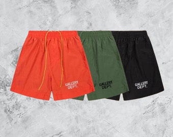 GALLERY DEPT Shorts, Letter Printed Gallery Dept Shorts Pants, Fashion Casual Couple Hip Hop Beach Shorts