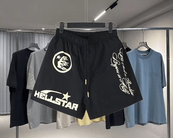 Hellstar Shorts, Graphic Hellstar Studio Shorts, Hellstar Sport Logo T-Shirt Shorts, Hip-Hop Casual Hellstar Oversize TShirt Shorts HS78H