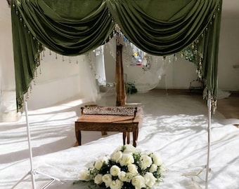 Hand made velvet valance with swags and cascade, custom size, custom color, window classic valance