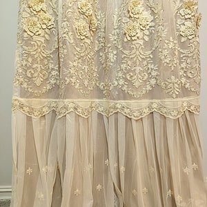 Custom size double layer curtains for bride room, luxury tulle front layer, custom velvet back layer, living room, dining room, and bedroom.