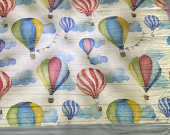 Custom made air Balloon Roman shade, washable linen fabric with Inside or outside installation accessories