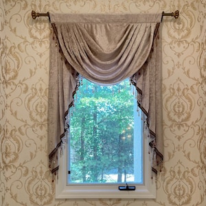Custom made curtain finished window valance, custom size, custom color, window classic valance