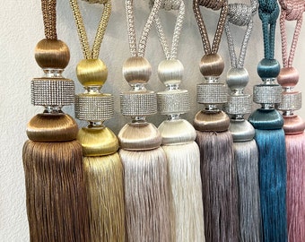 1 piece Handmade rainstone Curtain tie, curtain fringe tassel tie, curtain tie
