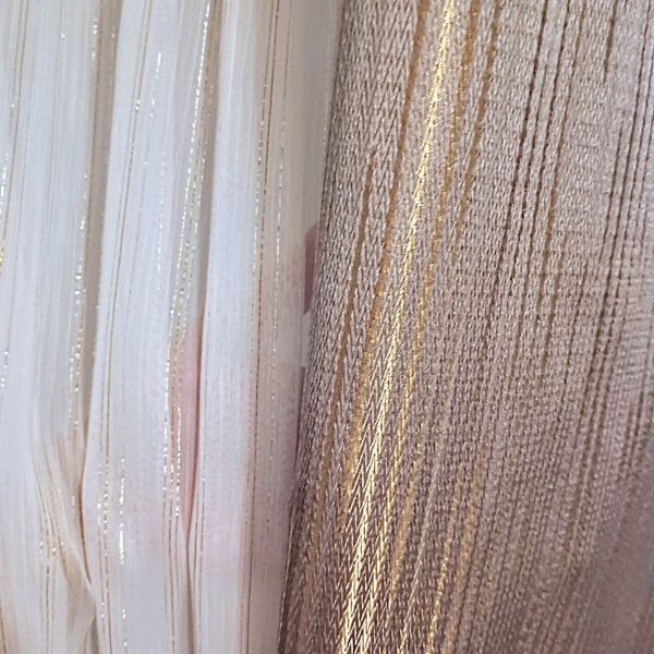 Custom Made gold thread curtain and sheer, Modern, Customized size Hand made curtains,  living room, dining room, and bedroom