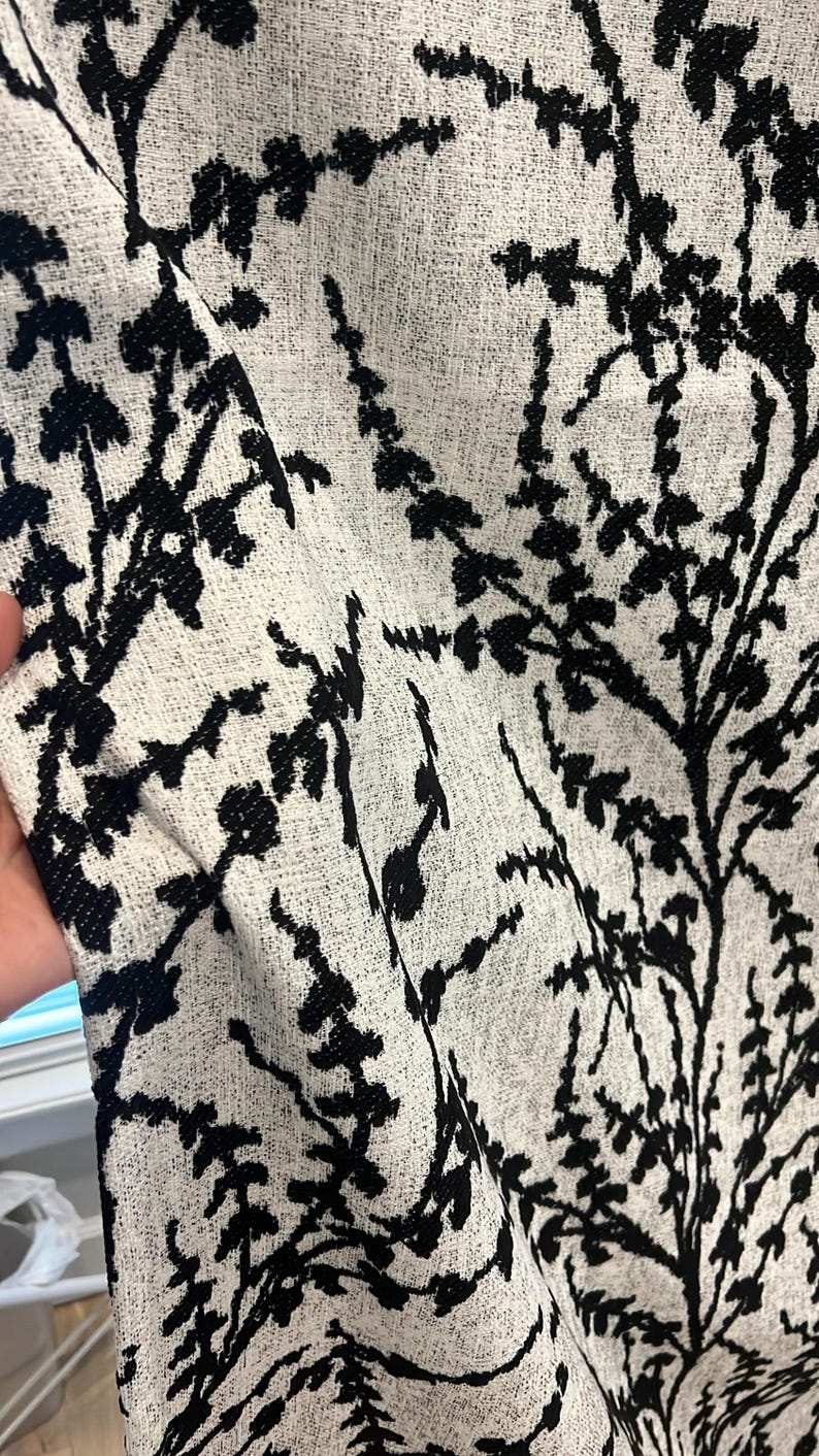 Black Snow Willow Jacquard Chenille Curtains – Thick, Elegant Drapes for Living Room or Bedroom image 9