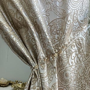 Elegant Gold pattern curtain Custom Size  jacquard curtains, hand made drapery bedroom living room, and dining room