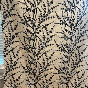 Black Snow Willow Jacquard Chenille Curtains – Thick, Elegant Drapes for Living Room or Bedroom image 1