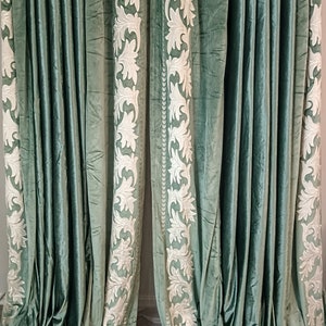 Custom made luxuriance velvet curtain, double side embroidery lace Style, Customized size Hand made curtains