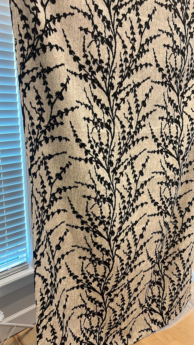 Black Snow Willow Jacquard Chenille Curtains – Thick, Elegant Drapes for Living Room or Bedroom image 10