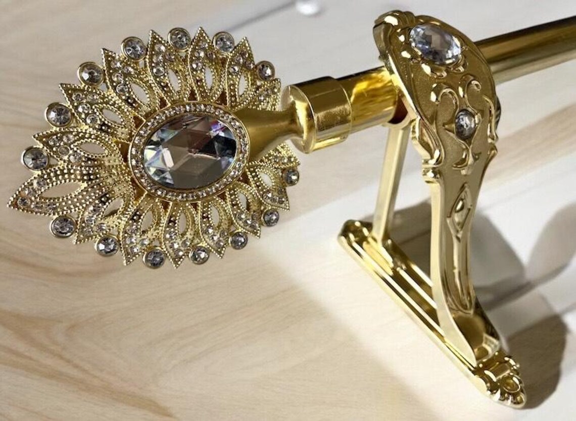 Heavy Duty Single Bright GOLD Rod, Modern Luxury Heavy Duty Handmade ...