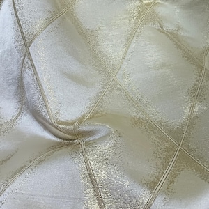 Diamond pattern cream gold curtain, jacquard Elegant Style for living room, Customized size Hand made curtains,  dining room, and bedroom
