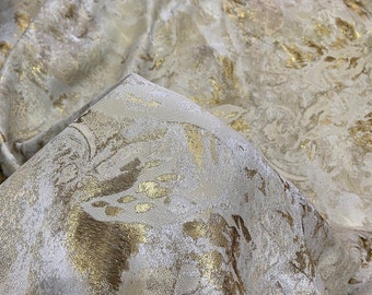luxury modern gold-cream jacquard curtains for living room dining room,and bedroom hand made drapery, Custom size