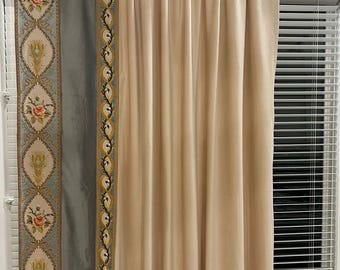 Europeans style Embroidery lace velvet curtain, 80% blackout, lined or unlined Custom made Hand made curtains