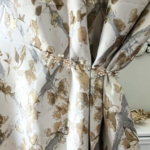 High Quality gold pattern jacquard Curtain Custom Size, hand made drapery bedroom living room, and dining room