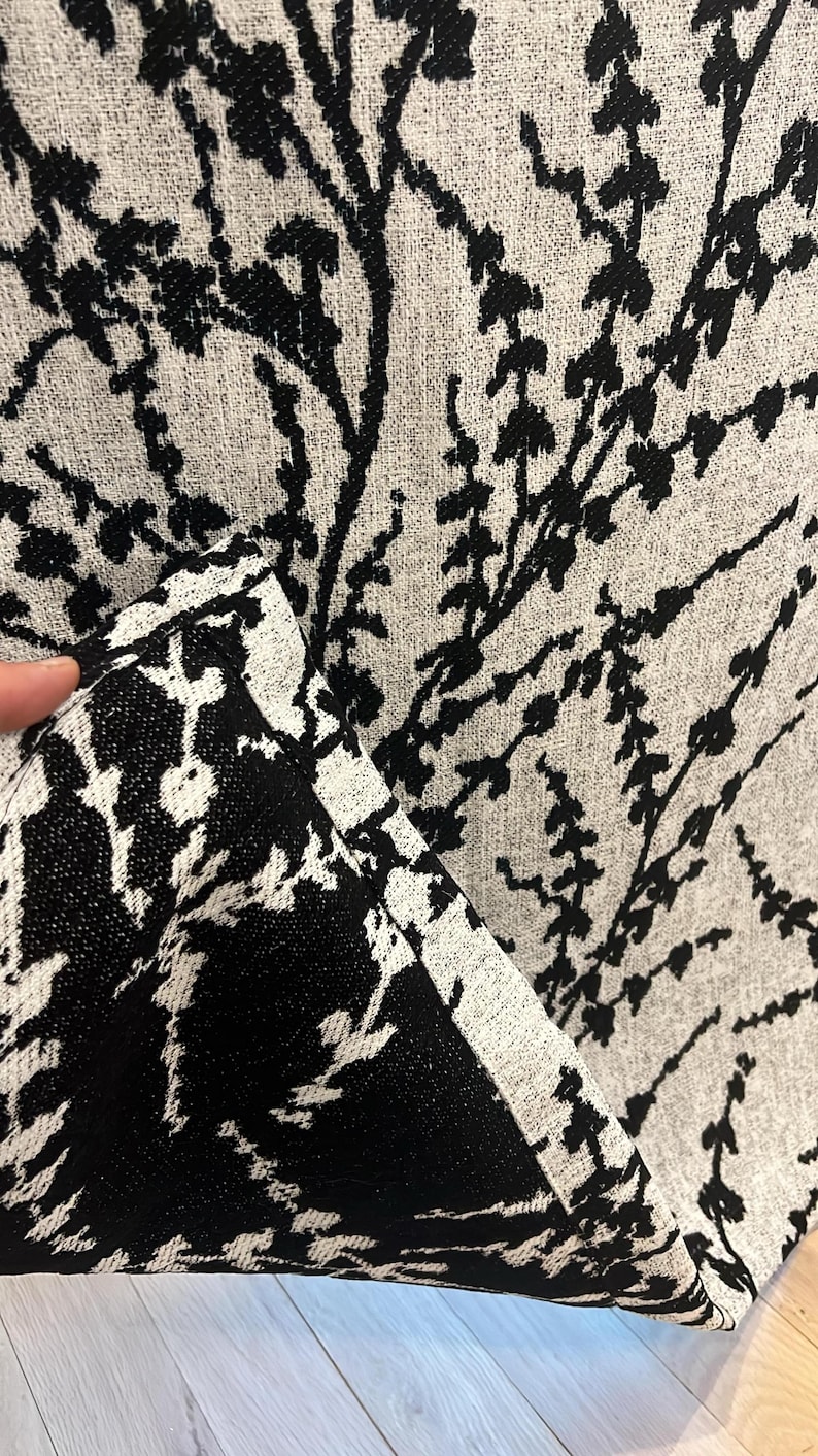 Black Snow Willow Jacquard Chenille Curtains – Thick, Elegant Drapes for Living Room or Bedroom image 7