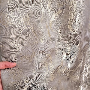 Elegant handmade silver jacquard curtain Custom Size  jacquard curtains 75% blackout, hand made drapery bedroom living room, and dining room