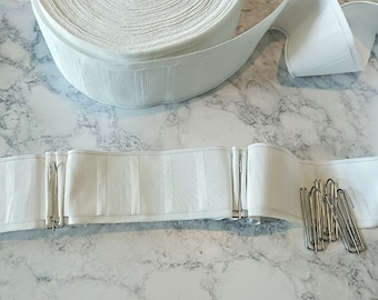 2.7 in Pinch pleat curtain tape and Heavy-duty Stainless-steel Curtain Hooks, Pinch Pleat Header Tape Pins Deep Prong Hook, 4 Prong hooks