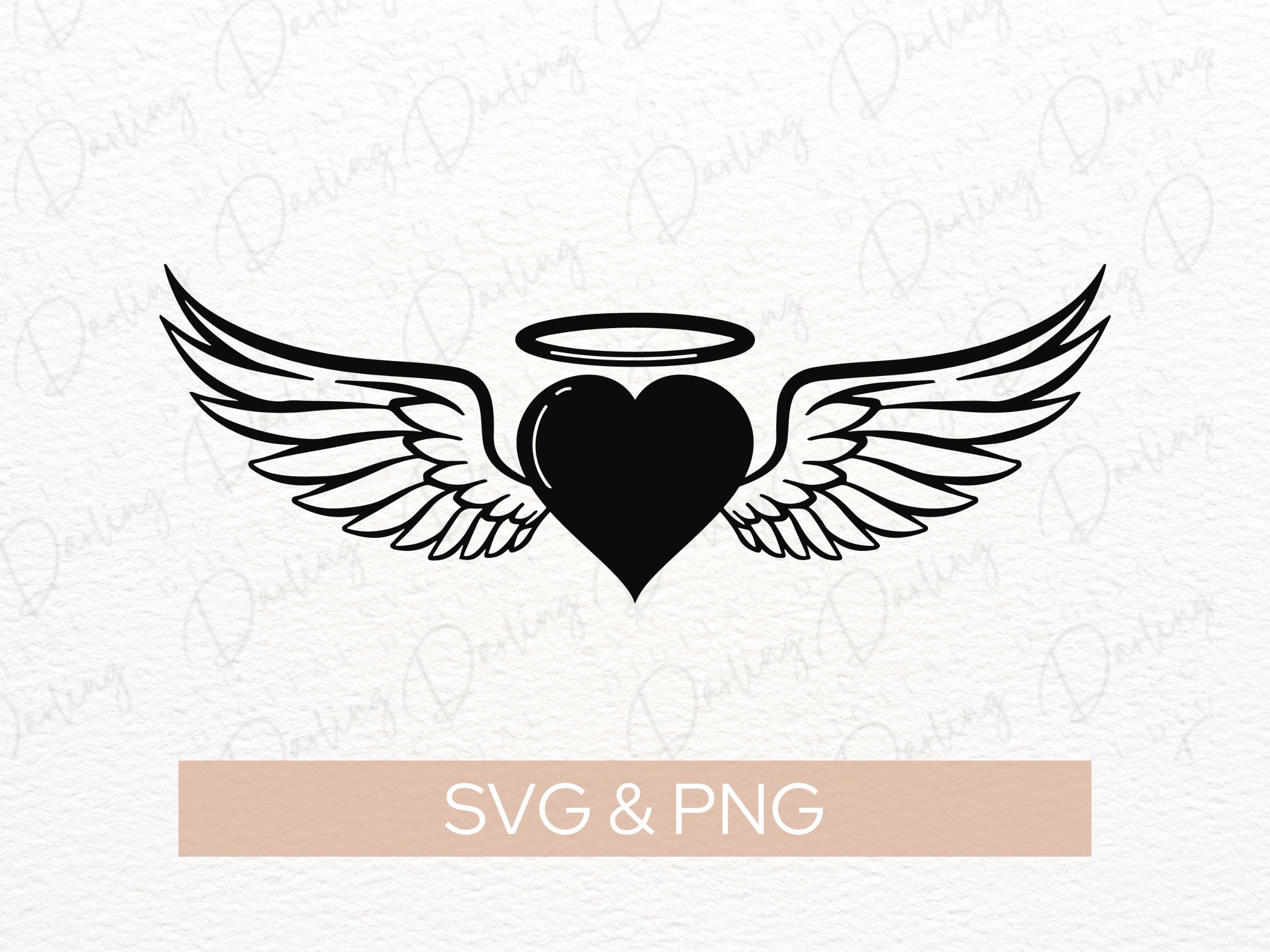 Angel Wings and Halo SVG PNG: Memorial Cut File - Etsy