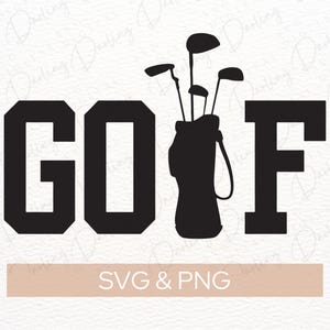 Golf SVG, SVG de sac de golf, fichier SVG de golf, découpe cricut, SVG PNG