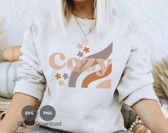 Retro Cozy Season SVG: Fall Vibes Cut File (Digital Download)