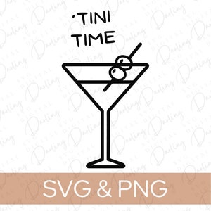 Tini Time SVG, martini's svg, cocktails svg, bar cart svg-bestand, cricut snijdbaar, svg png