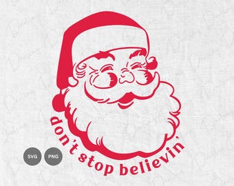 Retro Santa Face SVG: Christmas Shirt Cut File (PNG, SVG)