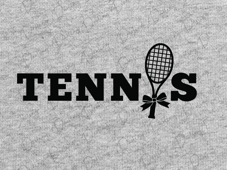 Lettering On Racket Word Tennis Racket Bow SVG: Coquette Cut File (digital Download) - Etsy