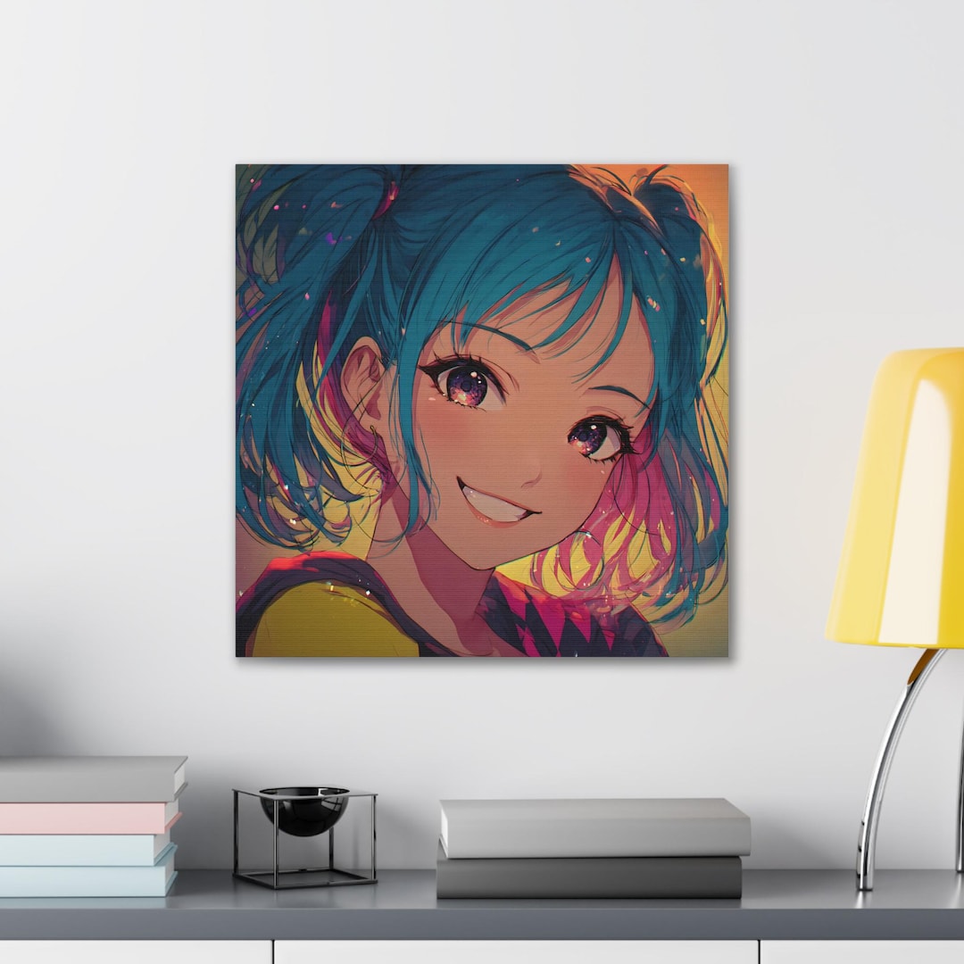 Anime Girl Canvas Wall Art Stretched Canvas Print - Etsy