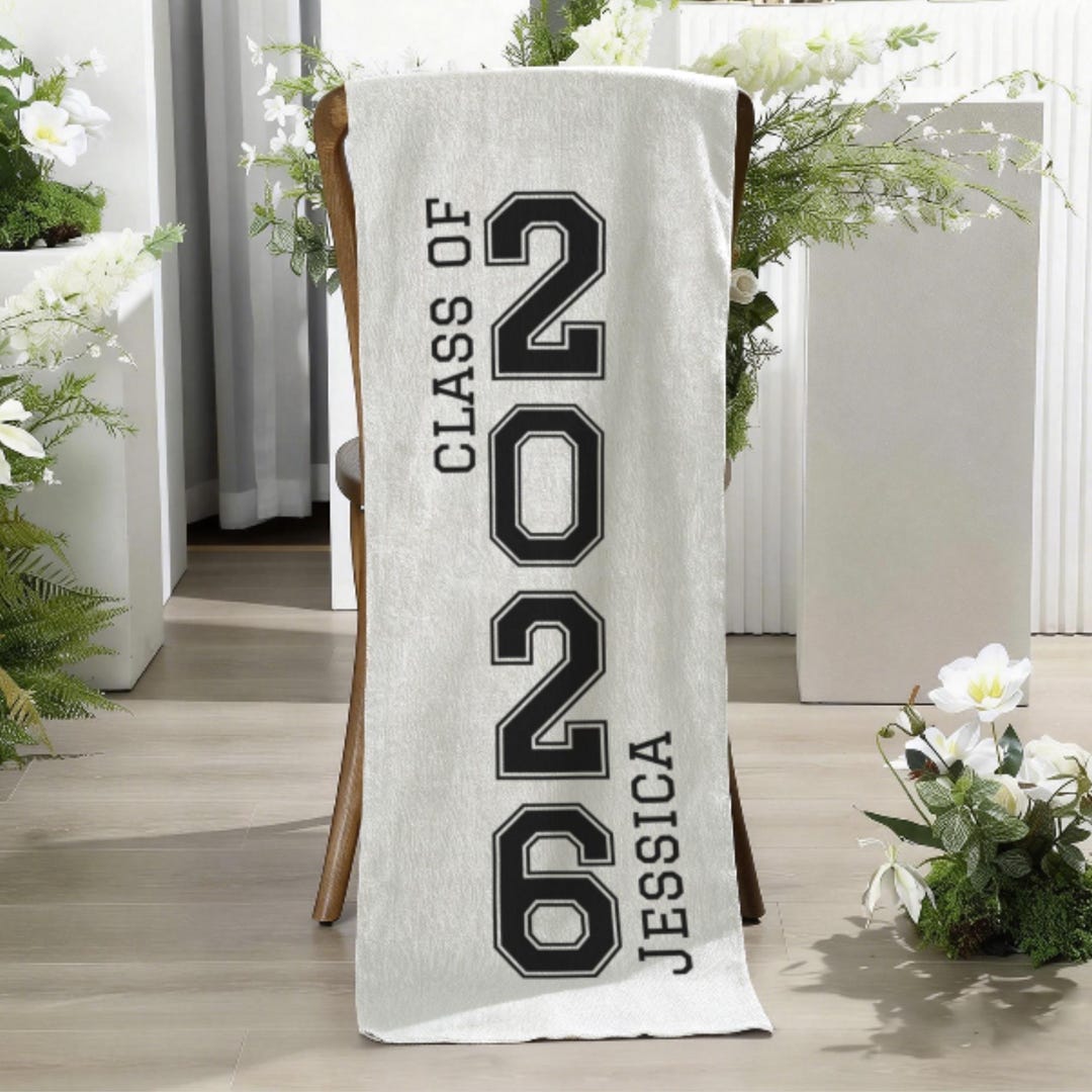 Spring Graduation Linen Custom Linen Fabric Graduation Banner Chair Sign, Personalized Yearbook ...