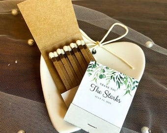 Custom Matchbooks for Bulk Wedding Favors, Matchboxes Personalized with Matches, Beautiful Floral Wedding Announcement Unique Guest Favor
