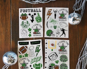 Custom Flash Tattoos for Football Party Favors School Spirit Game Day Cheerleader Personalized Temporary Tattoos Senior Night Gift