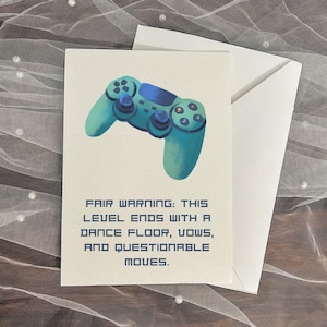 Groomsmen Proposal Card for Best Man and Groomsman, Custom Wedding Detail Card Funny Video Gamer Controller Watercolor Notecard Bridal Party