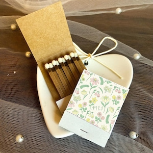 Custom Matchbooks for Bulk Wedding Favors, Matchboxes Personalized with Matches, Floral Pattern with Initials Unique Reception Guest Favor