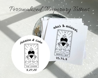 The Lovers Tarot Card Personalized Wedding Temporary Tattoo Bulk Wedding Favor Custom Tattoo for Unique Wedding Table Activity