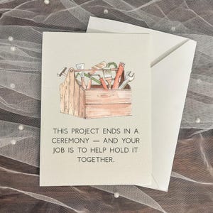 Groomsmen Proposal Card for Best Man and Groomsman, Custom Wedding Detail Card Funny Handyman Toolbox Watercolor Notecard Bridal Party