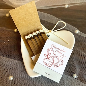 Custom Matchbooks for Bulk Wedding Favors, Matchboxes Personalized with Matches, Heart Locket Choose any Color Unique Reception Guest Favor