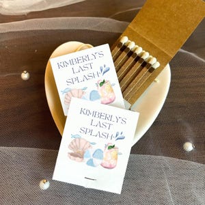 Custom Matchbooks for Bulk Bachelorette Favors, Matchboxes Personalized with Matches, Last Splash Bach Matchboxes with Matches for Bach Gift